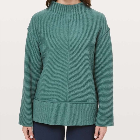 lululemon athletica Sweaters - Lululemon On Repeat Mock Neck in Smoke Green Size 8